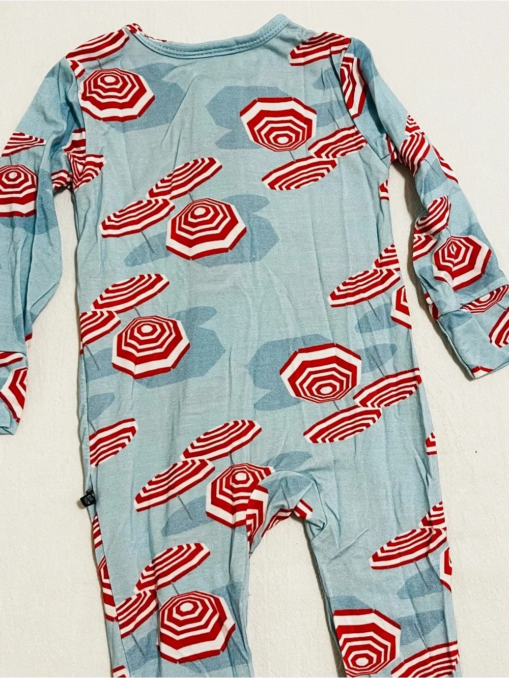 Basically Soho Amalfi Coast Bamboo Zippy Pajamas 12-18m Beach Umbrellas Blue Red
